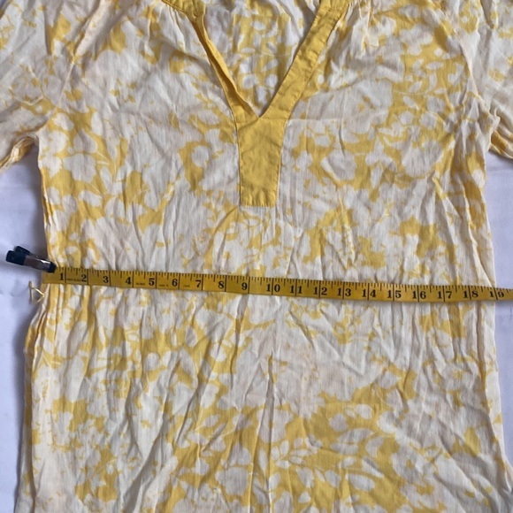 H&M Yellow & White V-Neck 3/4 Sleeve Shirt Dress - Picture 7 of 9